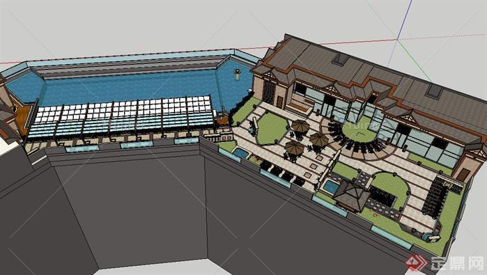 某商业建筑屋顶规划设计SU模型