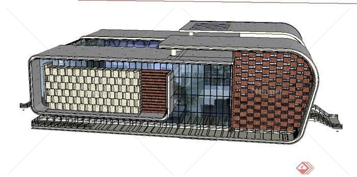 某现代独特造型会所建筑设计su模型