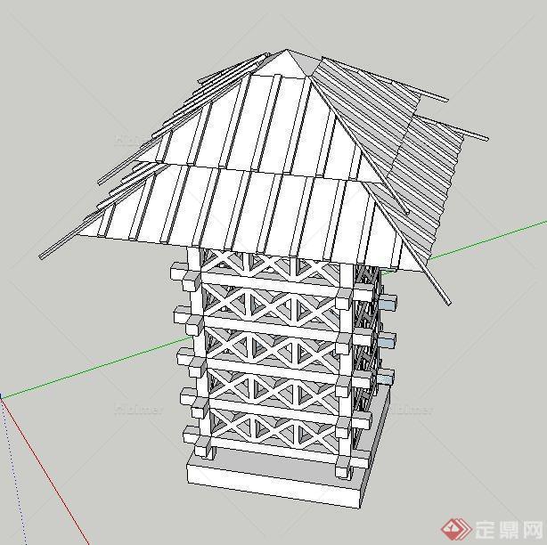 园林景观节点灯箱设计SU模型