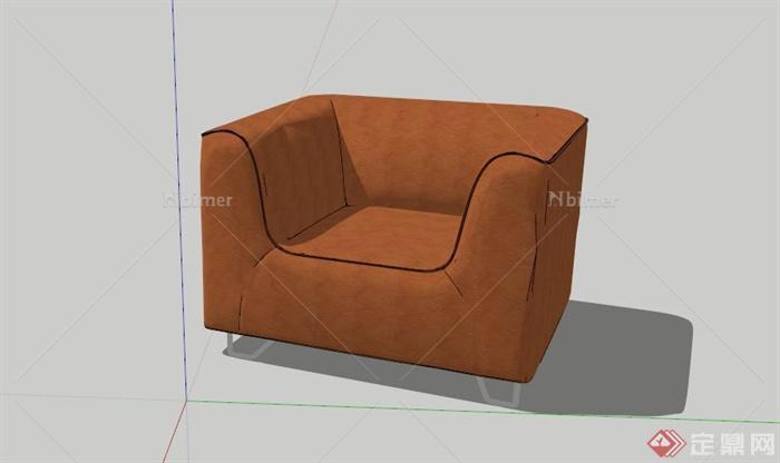 现代单人沙发椅SU模型
