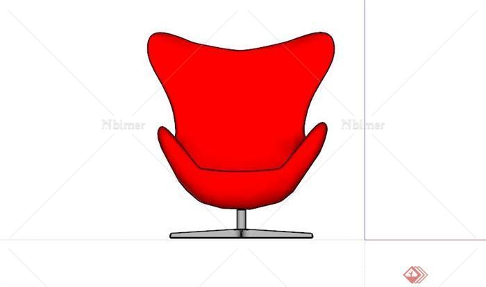 现代红色创意沙发椅设计SU模型