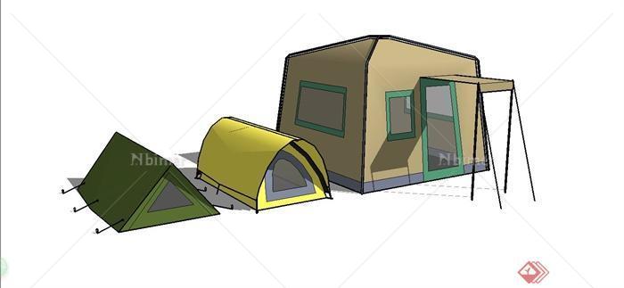 现代户外帐篷设计SU模型[原创]