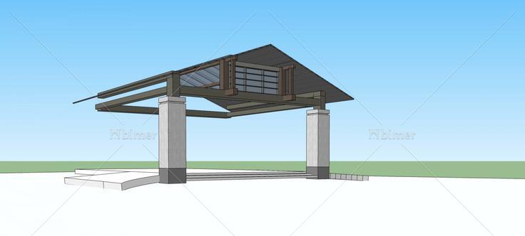 中式门亭(79414)su模型下载