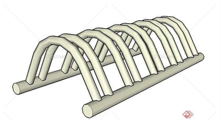 园林景观节点自行车架设计SU模型