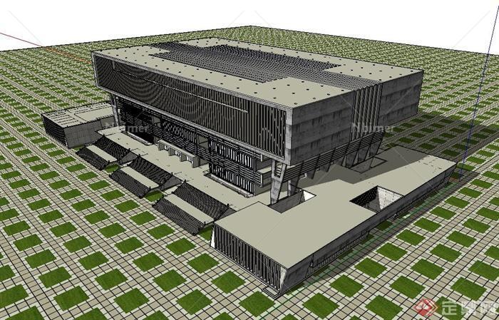 某石油大学教学楼建筑设计SU模型