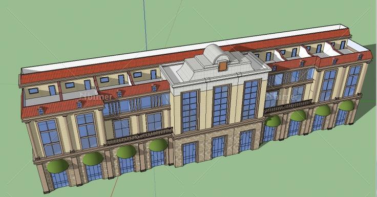 欧式商业街建筑设计方案带SketchUp模型下载分享