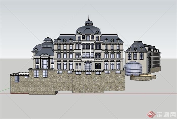 法国古堡建筑设计SU模型[原创]