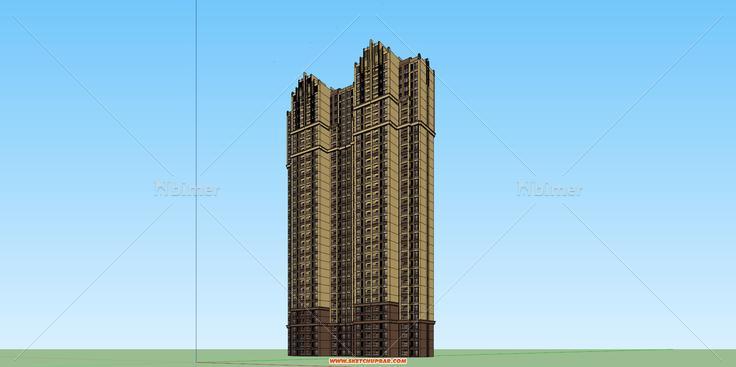 artdeco住宅楼精细模型设计