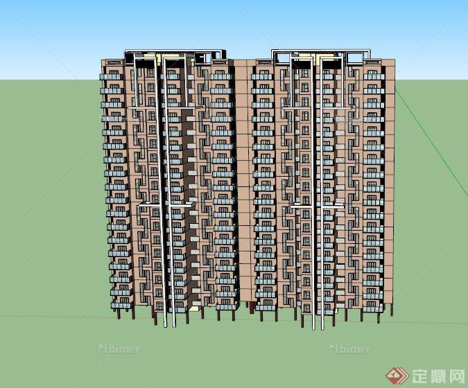 10款不同的住宅建筑楼设计SU模型