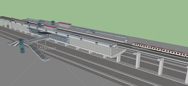 轻轨站(62013)su模型下载