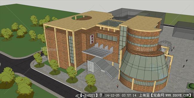 某图书馆建筑经典精致su模型