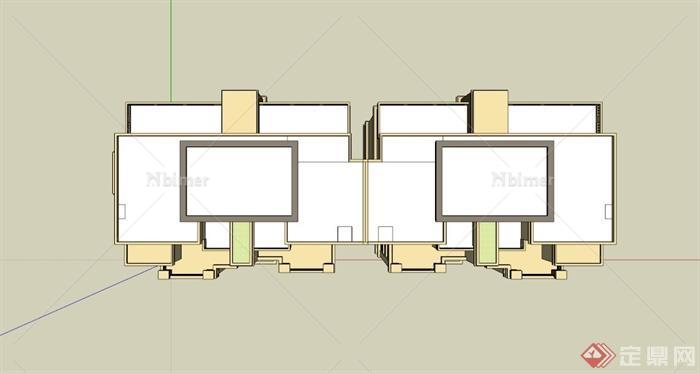 欧式花园洋房建筑SU模型