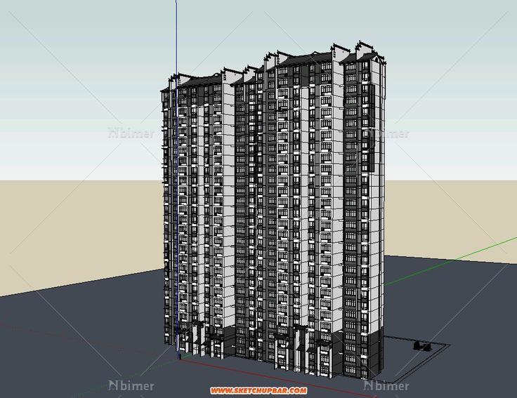 不错的新中式高层住宅（附模型下载）