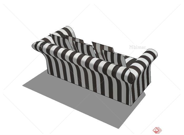 某现代风格精致详细沙发设计su模型[原创]