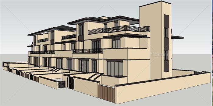 某欧式联排别墅建筑方案设计(附CAD平面图）[原创