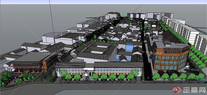 宽窄巷子景观设计SU总模型