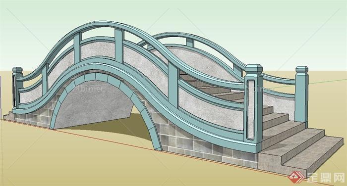 某现代拱桥建筑设计su模型