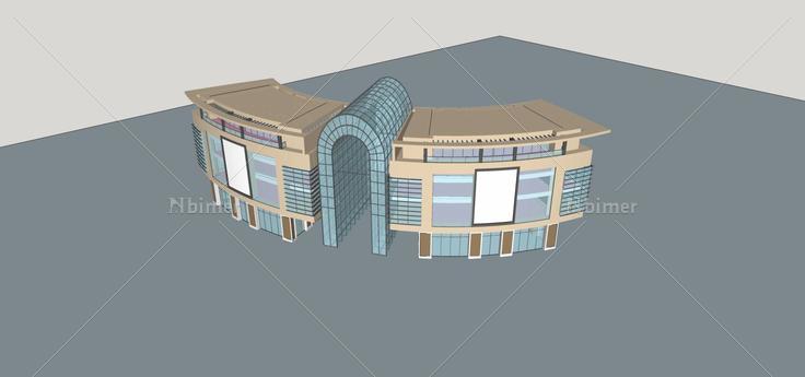 现代多层商业楼(71312)su模型下载