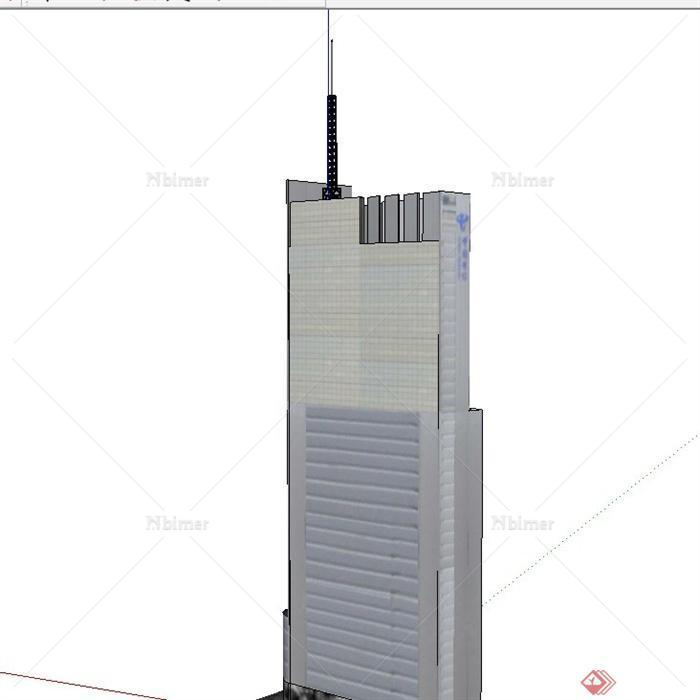 现代某高层电信办公楼建筑设计SU模型