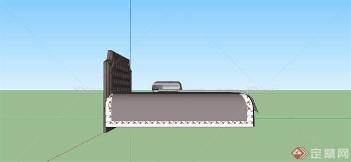 某现代软包双人床SU模型