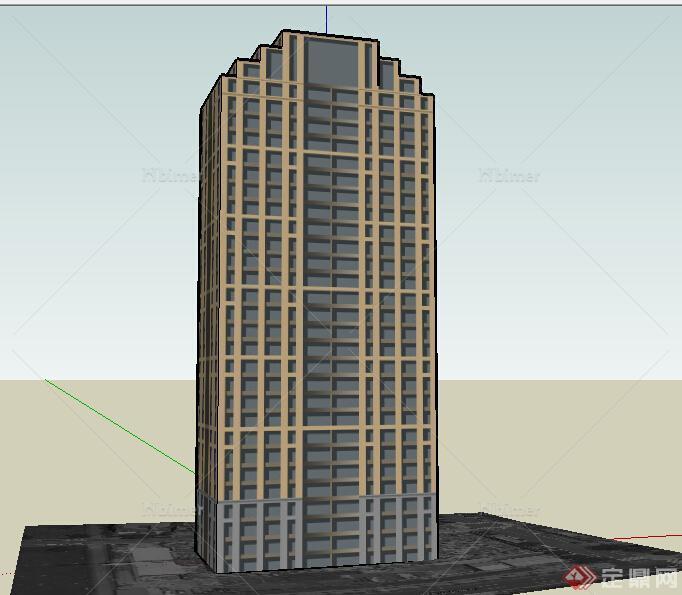 某高层商住建筑设计SU模型素材