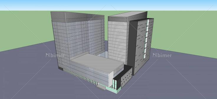 现代高层办公楼(62219)su模型下载
