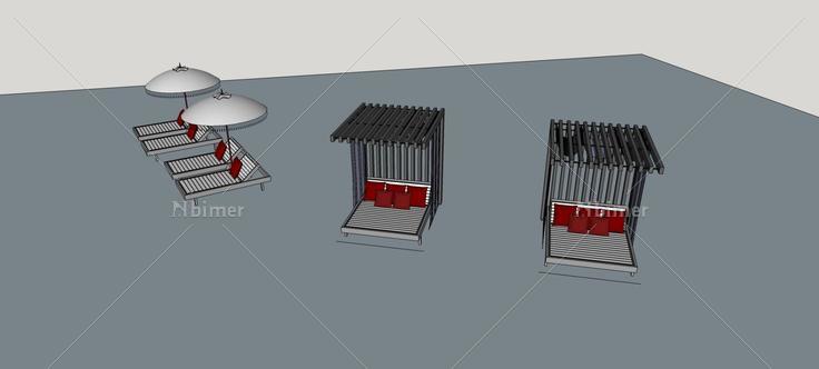 躺椅及休息亭(79248)su模型下载