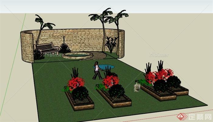 某东南亚庭院景观规划设计SU模型