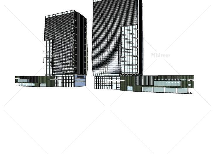 办公现代11 高层办公楼su模型