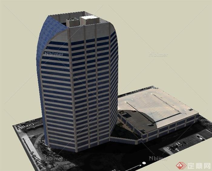 现代企业中心办公建筑设计su模型