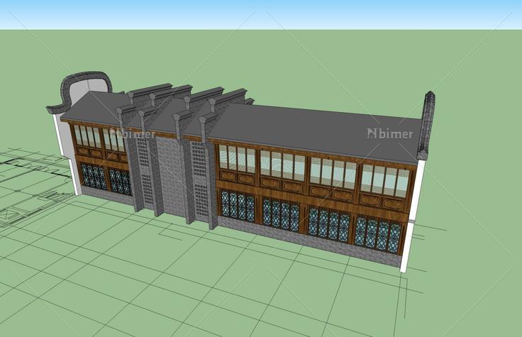 中式小酒楼(51523)su模型下载