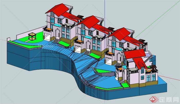某漂亮别墅小区建筑设计su模型