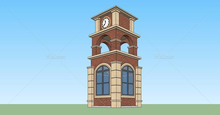欧式风格塔楼及岗亭(69487)su模型下载