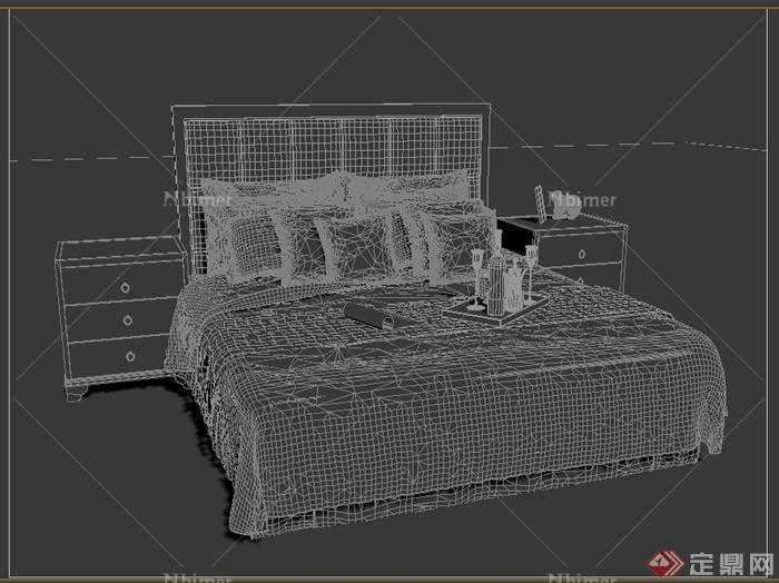 一张中式床设计3DMAX模型