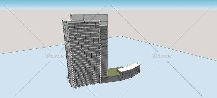 现代高层商业办公楼(69669)su模型下载