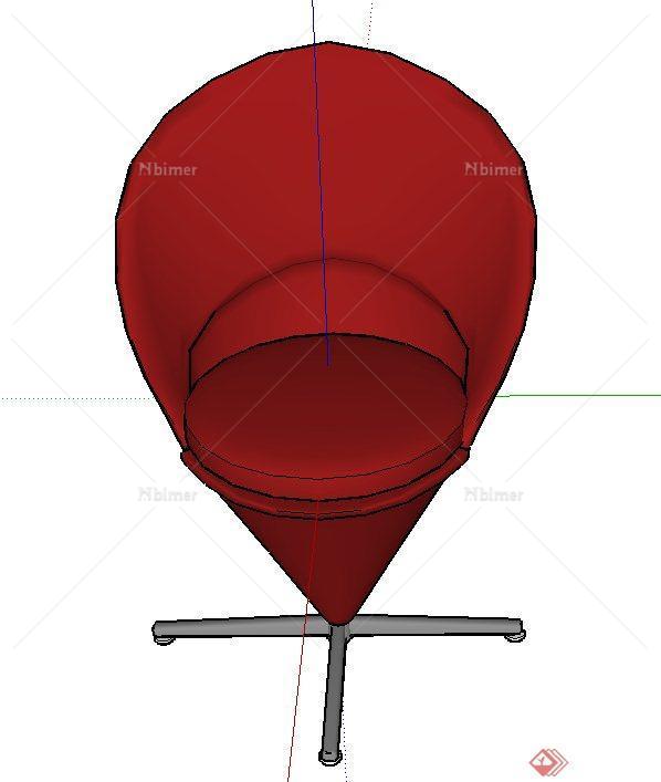 某室内红色转椅设计SU模型