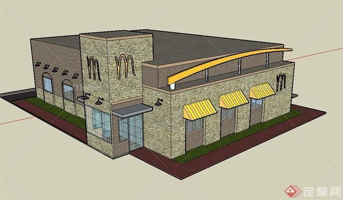某麦当劳餐厅建筑设计SU模型