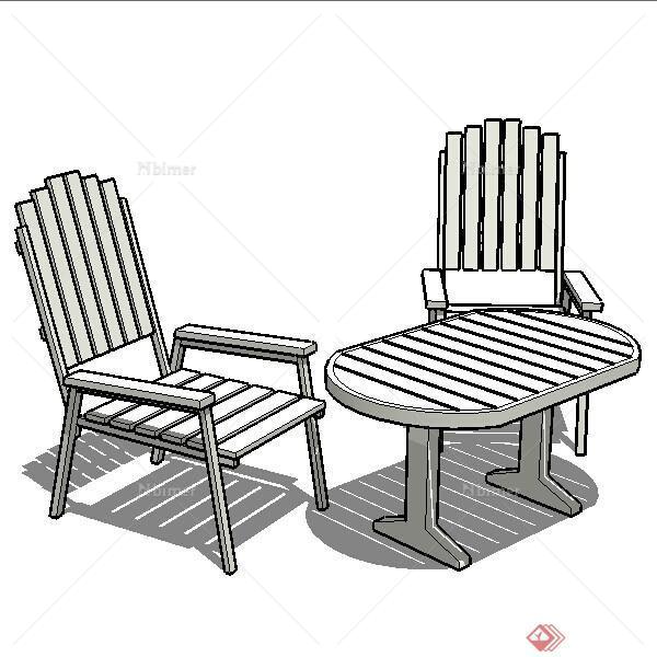 某现代风格塑料桌椅子设计SU模型素材