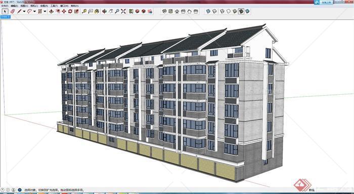 某五层住宅楼建筑设计SU模型