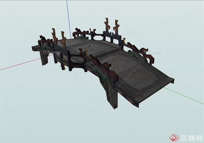 古典中式精致园桥设计su模型