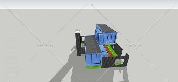 可移动集装箱房(107988)su模型下载