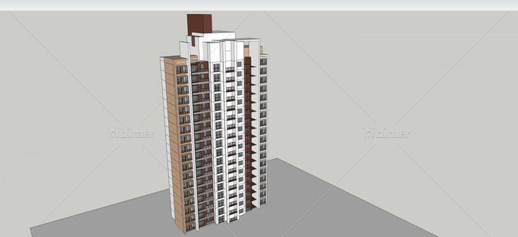 现代高层住宅(64612)su模型下载