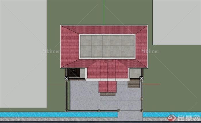 三层欧式自建别墅建筑设计SU模型