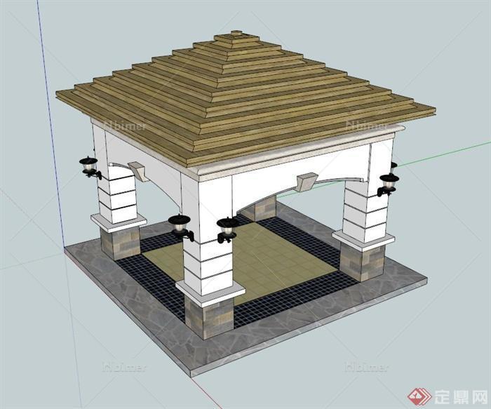 简欧亭子设计SU模型