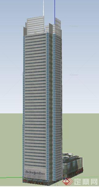 一栋高层写字楼办公建筑设计SU模型