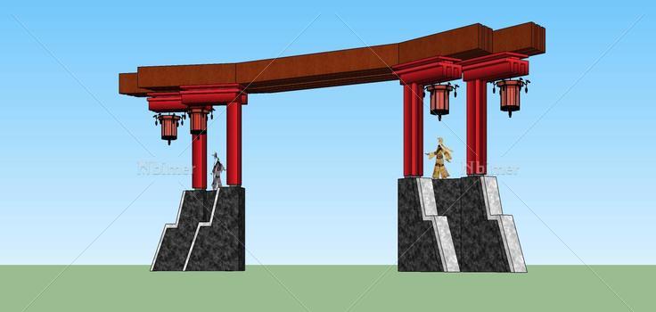 岳池大门(78117)su模型下载
