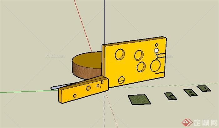 一块奶酪设计SU模型素材