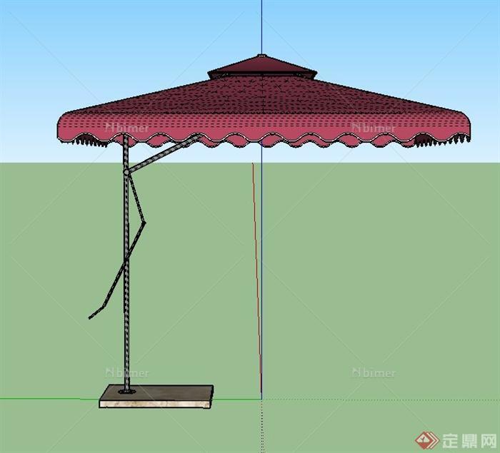 精致遮阳伞设计su模型