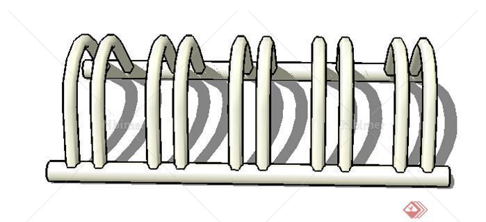 设计素材之街景素材自行车存放处设计方案su模型