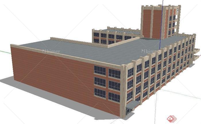 某现代四层办公楼建筑设计SU模型